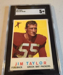 1959 Topps football card #155 Jim Taylor Green Bay Packers graded SGC 5 - Picture 1 of 2