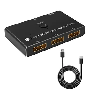 1*8K DisplayPort Splitter 3 in 1 Out 1 in 3 out 3x1 1x3 Display Port Adapter - Picture 1 of 12