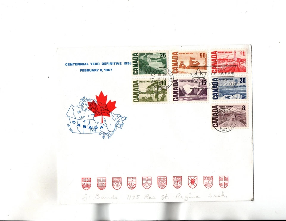 Sc#461 to 465B FDC (Red/Blue) cachet - Image 1 of 1