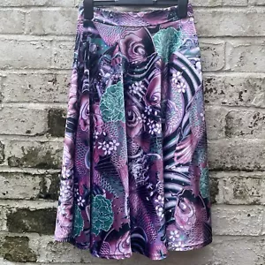 BlackMilk Clothing Koi Rosa Terciopelo Midi Falda Antigua BM S Negro Leche - Imagen 1 de 7