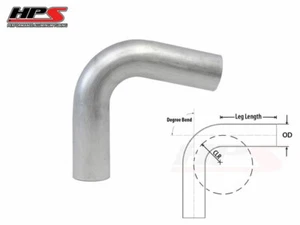 Tubo de codo de aluminio HPS 4"" 102 mm OD 100 grados curva 6061 calibre 16 5,5"" CLR - Imagen 1 de 1