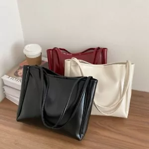Large Capacity Tote Bag PU Handbags Fashion Messenger Bag Women - Picture 1 of 15