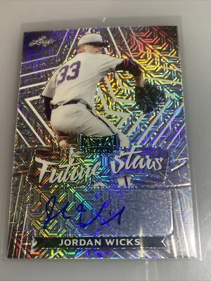 2021 Leaf Metal Draft Jordan Wicks Future Stars Auto Silver Mojo Refractor - Image 1 of 3