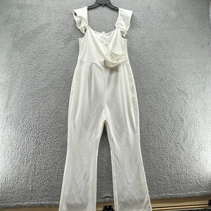Chelsea 28 Jumpsuit Womens Large White Sleeveless Wide Leg Jumpsuit Used - Picture 1 of 9