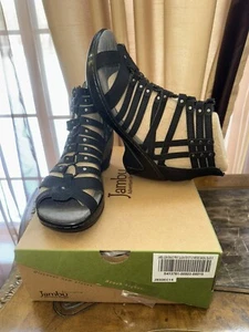 Jambu Women's Wedge Sandal Size 8 Sport Design Heels Ankle Gladiator Zip Studded - Picture 1 of 8