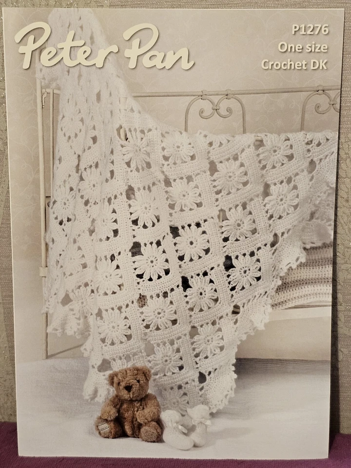 Peter Pan DK Crochet Pattern P1276 - Crochet Shawl and Bootees - Image 1 of 1