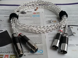 1 par de cables HIFI Audio OCC plateado XLR interconexión enchufe de fibra de carbono rodio - Imagen 1 de 3
