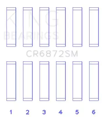 Juego de rodamientos de varilla de conexión King Engine CR6872SM para Toyota 1GR-FE Foto 1 de 4