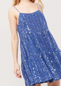Urban Outfitters UO Hanna Embellished Sequin Babydoll Mini Dress - size L - NWT - Picture 1 of 2