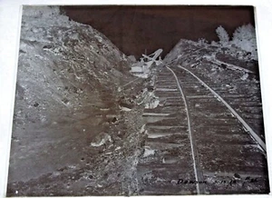 Placa fotográfica de vidrio aprox. 1918 - Construcción del ferrocarril central de Illinois - KY gc - Imagen 1 de 3