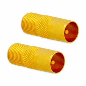 Adaptador de TV vía satélite conector cable de antena coaxial conector IEC chapado en oro - Imagen 1 de 6