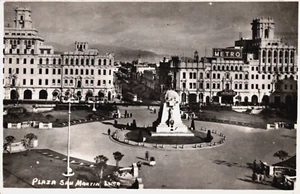 Perú Lima Plaza San Martín Vintage RPPC C372 - Imagen 1 de 2