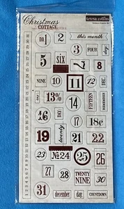 Christmas Cottage teresa collins Chipboard Elements #2 Numbers w/ Ruler NIP/NOS - Picture 1 of 2