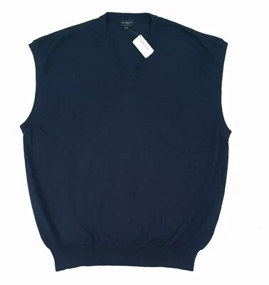 ¡NUEVO Chaleco Suéter de Golf Burberry!  Lana XXL azul y negra Melange hecha en Italia Foto 1 de 2