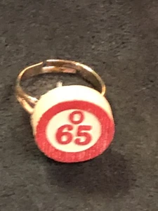 Bingo Ring Adjustable Gold Tone 065 Game Piece Whimsical Prize Stocking Gift - Picture 1 of 6