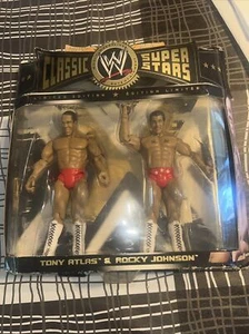 NEW - WWE Classic Super Stars TONY ATLAS & ROCKY JOHNSON Figures (2008, Jakks) - Picture 1 of 9