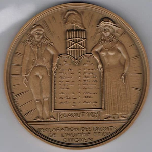 FRANCE - MEDAILLE BICENTENAIRE DE LA REVOLUTION - DECLARATION DES DROITS DE..... - Imagen 1 de 2