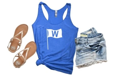 Camiseta sin mangas para mujer Chicago Cubs, espalda deportiva | azul | mediana | ropa Next Level Foto 1 de 4