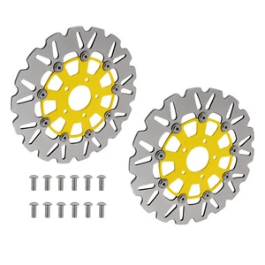 Par de rotores de disco de freno delantero de 11,8" para Harley-Davidson Street Glide FLHX amarillo - Imagen 1 de 11