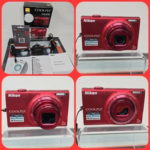 Nikon coolpix S6100 digital camera 16 mp Touch screen red 7x zoom Read Details - Picture 1 of 24