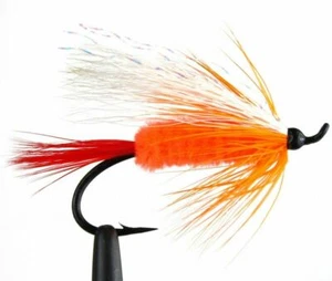 1 Dozen Orange Polar Shrimp Fishing Flies - Picture 1 of 1