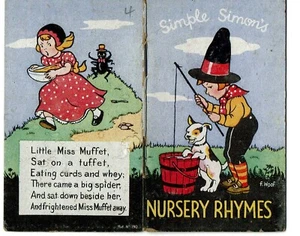 MINIATURE NURSERY RHYME BOOKLET BY F WOOF SIMPLE SIMON'S NURSERY RHYMES - Picture 1 of 3