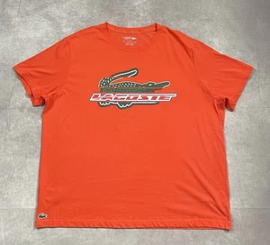 Lacoste Sport T-Shirt Herren Größe 4XL FR 9 Orange Big Gator Kroko Logo Stretch - Bild 1 von 14