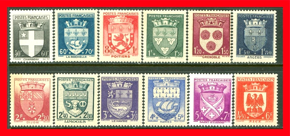 France Semi-postal Stamps Scott B135-B146, MLH, MNH & MH Complete Set!! F488b - Image 1 of 1