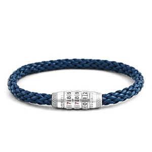 Tateossian Combination Lock 777 Silver Bracelet In Blue Rrp £572 - Picture 1 of 5
