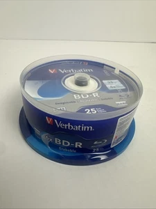 Verbatim BD-R 25GB 6X Blu-ray Recordable Discs - 25 Pack Spindle NEW SEALED - Picture 1 of 2