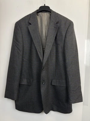 Chaps 100% Wool Tweed Jacket Men’s 44L Gray Blue Houndstooth Blazer Sport Coat - Image 1 of 4