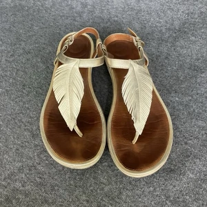 Fit Flop Tia Feather Women’s 9 Strappy Gold Shimmery Comfort Sandals Boho - Picture 1 of 14