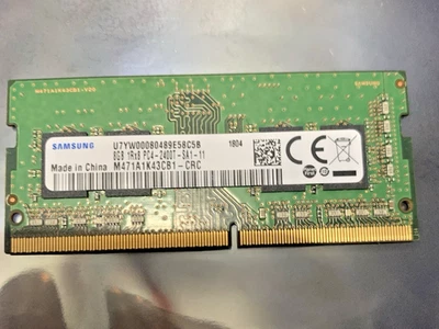 SAMSUNG 8GB DDR4 SODIMM PC4-2400T 2400MHZ Memory M471A1K43CB1-CRC - Image 1 of 2