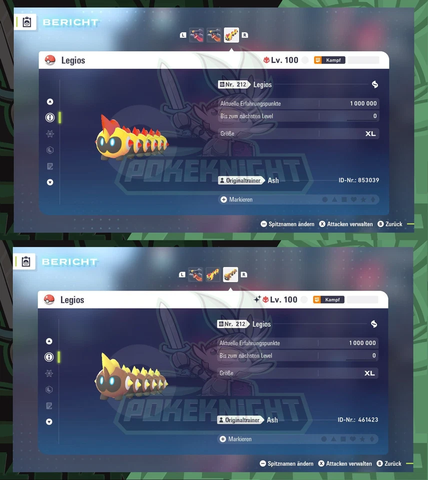 Legios Shiny/ non shiny Meisterball Max. EV 6IV/ DV Pokemon ZA Legenden: Z-A - Bild 1 von 1