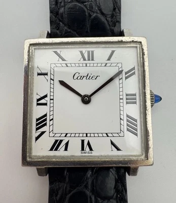 Cartier Tanque Cuadrado Vintage Plata de Ley .925 Pre-Must 1976 CARTIER INC Foto 1 de 4