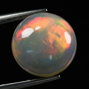 3.70 Ct Lovely Round 11.1 MM 100% Natural Rainbow Multi Colors Play Welo Opal - Picture 1 of 5