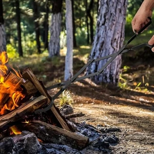 Stabile Kaminzange aus Eisen für drinnen draußen sicher Holzgreifer Werkzeug - Bild 1 von 9