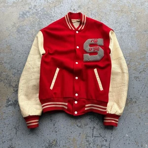 Vintage 1950s Highschool Varsity Letterman Jacket Sz 42 - Picture 1 of 11
