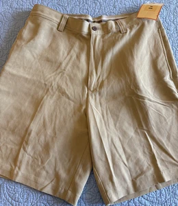 NWT Tommy Bahama Mens 36 Silk Shorts Khaki Fair Game Classic Relax Chino - Picture 1 of 7