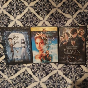 Very Good DVD Lot 3 Corpse Bride Princess Bride Fantastic Beasts art+case+disc - Picture 1 of 3