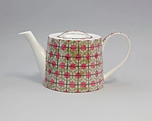 9952261 Porcelain Tea Pot Circles Grey Pink Jameson&tailor 1,2l H12cm - Imagen 1 de 1