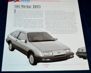 1985 MERKUR XR4TI FEATURE PRINT PICTURE POSTER INFO ARTICLE 85 - Picture 1 of 1