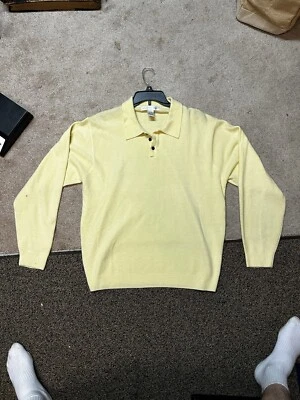 Suéter Geoffrey Beene Para Hombre Talla xL Amarillo 100% Acrílico Tejido Manga Larga Clásico Foto 1 de 4