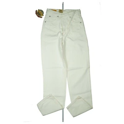 Edwin Newton Delgado Vaqueros 80er 90er Legendario 28/34 W28 L34 Unisex Blanco - Imagen 1 de 4