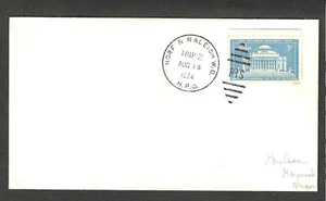 1954 HIGHWAY POST OFFICE NORF & RALEIGH W.D. AUG 16-1954 TRIP 2 - Picture 1 of 1