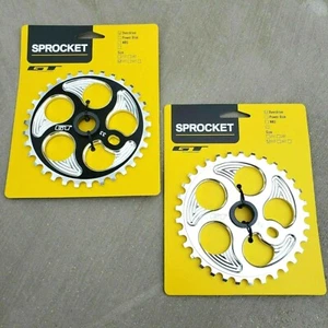 GT OVERDRIVE SPROCKET 33T 36T BLACK OR SILVER CHAINWHEEL BMX BIKE SPROCKETS - Picture 1 of 3