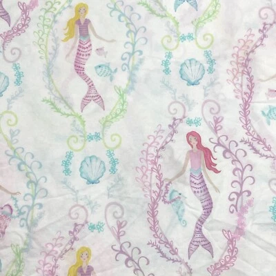 hoja una sirenas planas granero de cerámica niños 66x96 peces mar océano algodón multicolor Foto 1 de 4