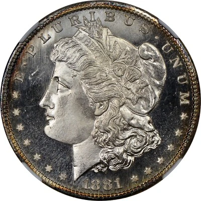 1881-S $1 Morgan Dollar NGC MS65 DPL Intense Deep Mirrors w/ Frosty White Cameo - Image 1 of 4