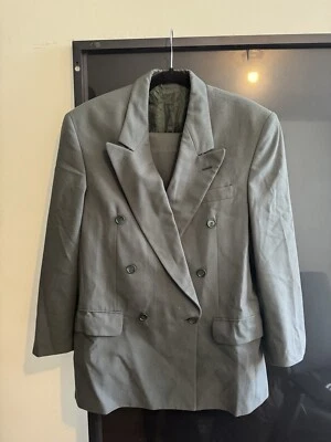 Oscar De La Renta 男式双排扣细条纹羊毛套装 — 第 1/4 张图片