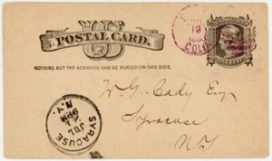 Bailey Colorado - 1883 magenta duplex cancel on postal card - Picture 1 of 2